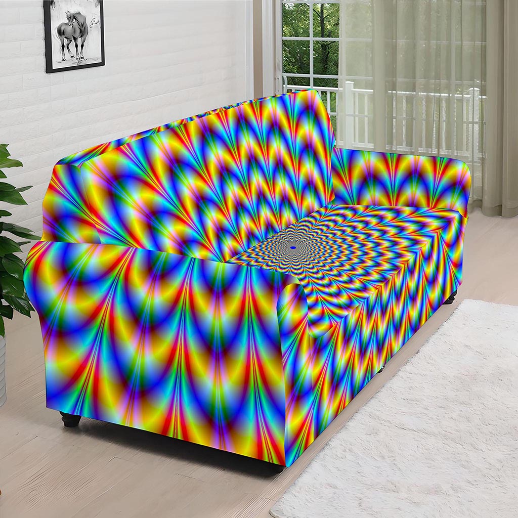 Psychedelic Wave Optical Illusion Sofa Cover