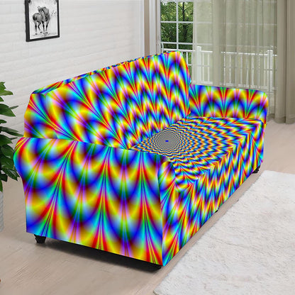 Psychedelic Wave Optical Illusion Sofa Cover