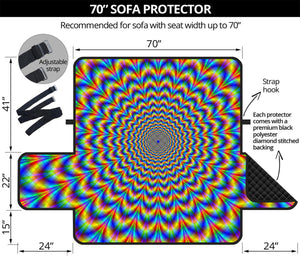 Psychedelic Wave Optical Illusion Sofa Protector