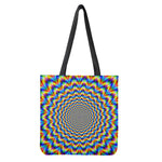 Psychedelic Wave Optical Illusion Tote Bag