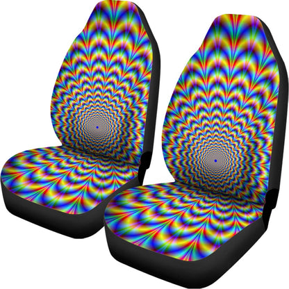 Psychedelic Wave Optical Illusion Universal Fit Car Seat Covers