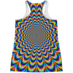 Psychedelic Wave Optical Illusion Women's Racerback Tank Top