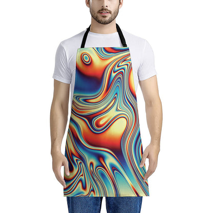 Psychedelic Wave Print Apron