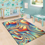 Psychedelic Wave Print Area Rug