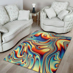 Psychedelic Wave Print Area Rug