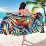 Psychedelic Wave Print Beach Sarong Wrap