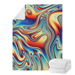 Psychedelic Wave Print Blanket
