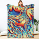 Psychedelic Wave Print Blanket