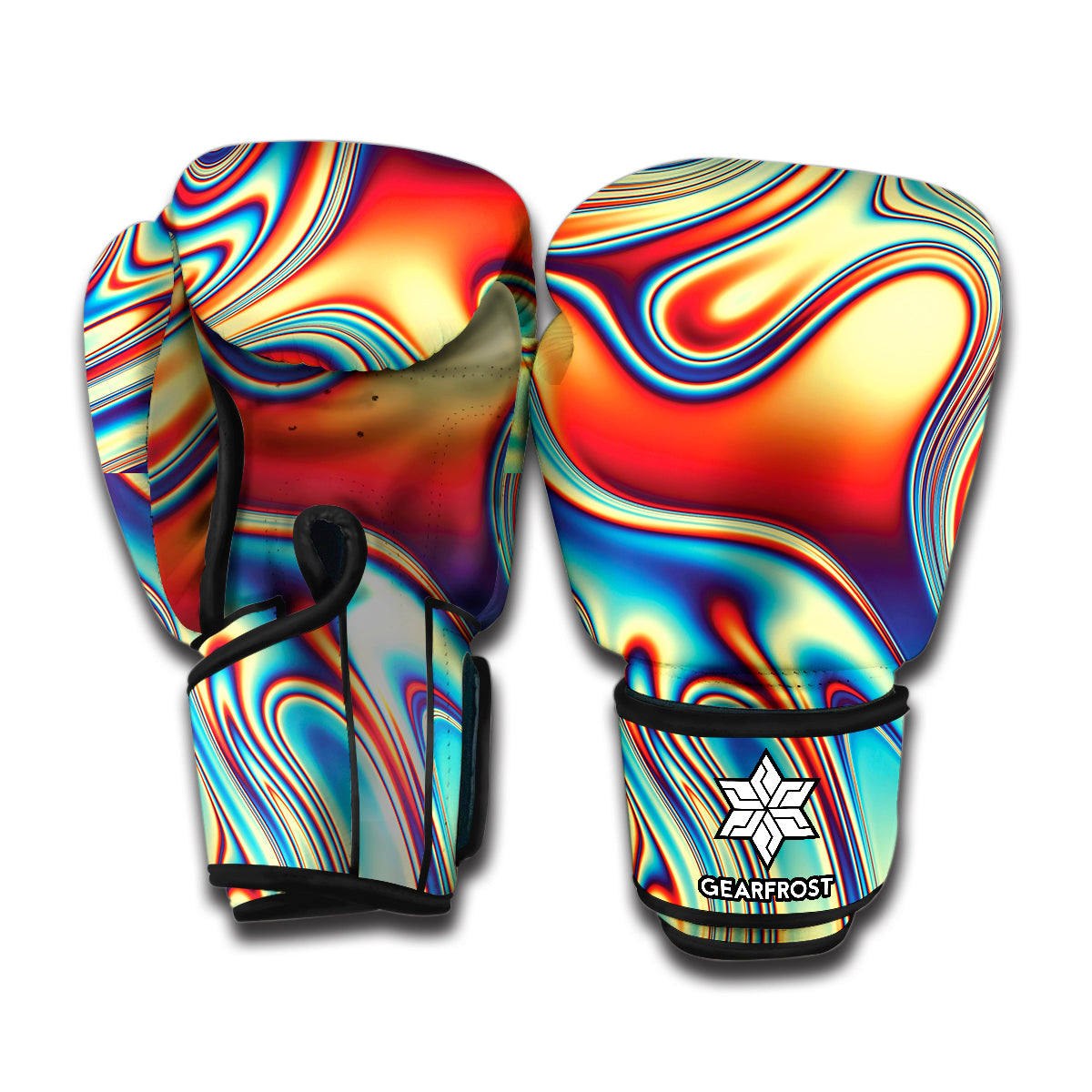 Psychedelic Wave Print Boxing Gloves