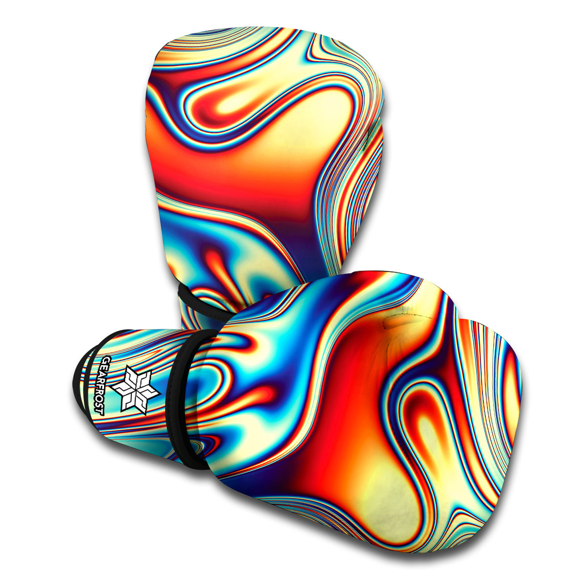 Psychedelic Wave Print Boxing Gloves