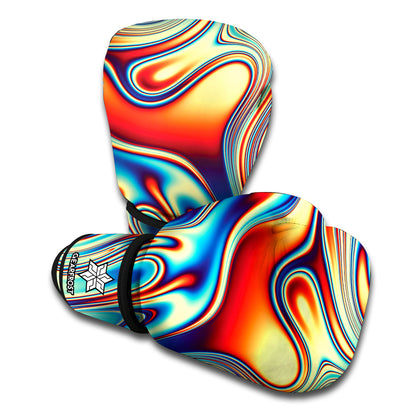 Psychedelic Wave Print Boxing Gloves
