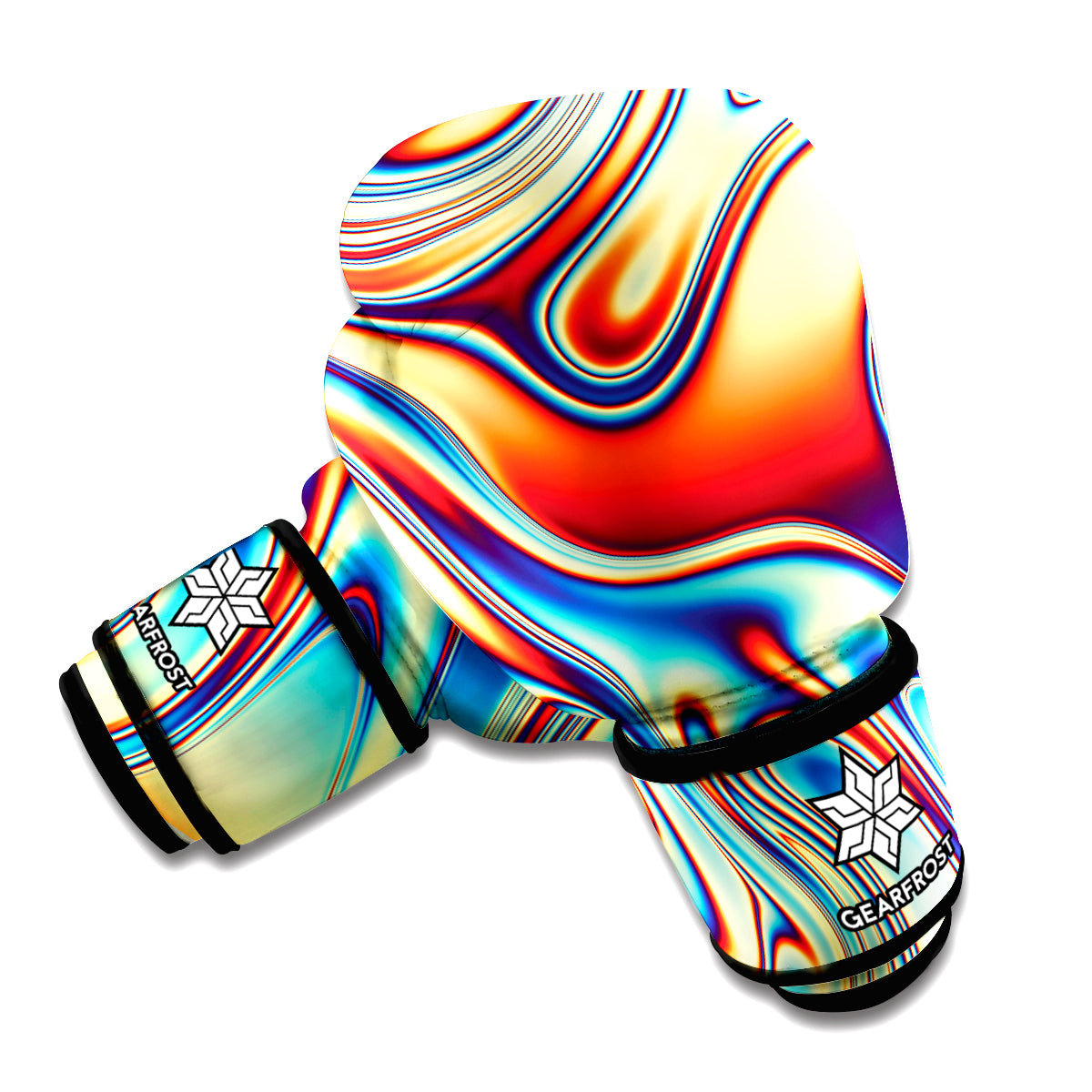 Psychedelic Wave Print Boxing Gloves