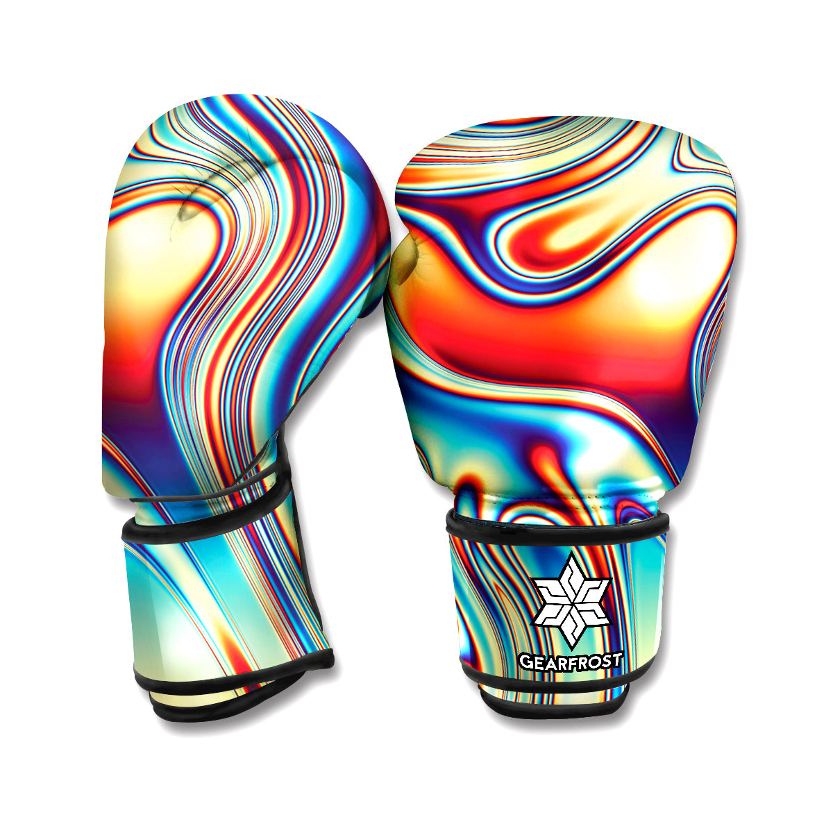 Psychedelic Wave Print Boxing Gloves
