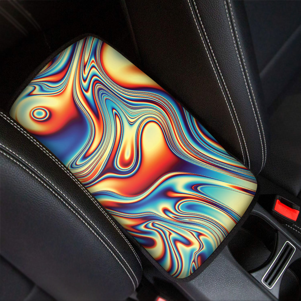 Psychedelic Wave Print Car Center Console Cover