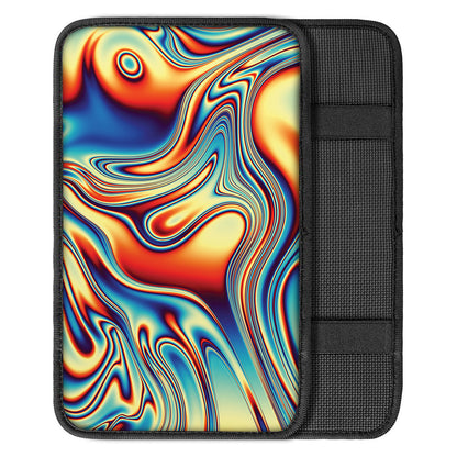 Psychedelic Wave Print Car Center Console Cover