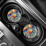 Psychedelic Wave Print Car Coasters