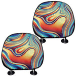 Psychedelic Wave Print Car Headrest Covers