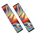 Psychedelic Wave Print Car Seat Belt Covers