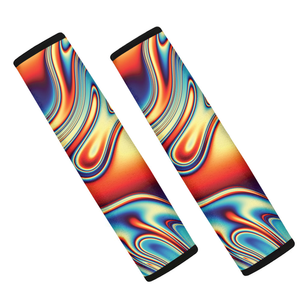 Psychedelic Wave Print Car Seat Belt Covers
