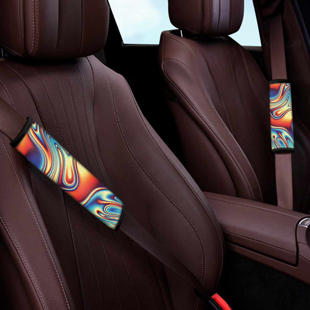Psychedelic Wave Print Car Seat Belt Covers