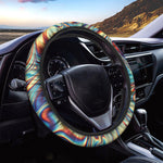Psychedelic Wave Print Car Steering Wheel Cover