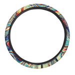 Psychedelic Wave Print Car Steering Wheel Cover