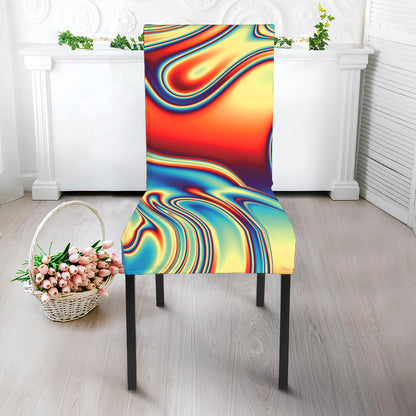 Psychedelic Wave Print Dining Chair Slipcover