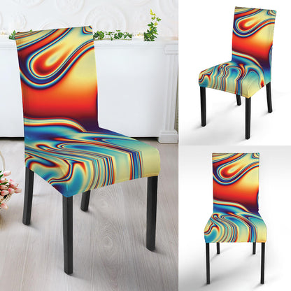 Psychedelic Wave Print Dining Chair Slipcover