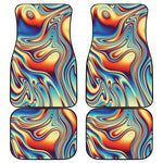 Psychedelic Wave Print Front and Back Car Floor Mats