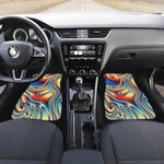 Psychedelic Wave Print Front and Back Car Floor Mats