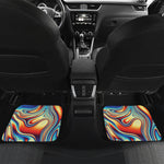 Psychedelic Wave Print Front and Back Car Floor Mats