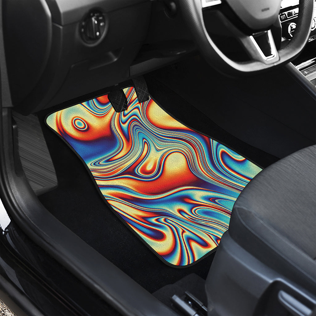 Psychedelic Wave Print Front and Back Car Floor Mats