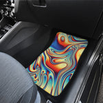 Psychedelic Wave Print Front and Back Car Floor Mats