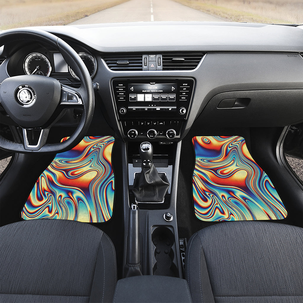 Psychedelic Wave Print Front Car Floor Mats