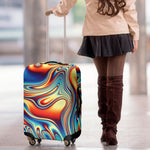 Psychedelic Wave Print Luggage Cover
