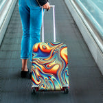 Psychedelic Wave Print Luggage Cover