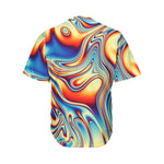 Psychedelic Wave Print Men's Baseball Jersey