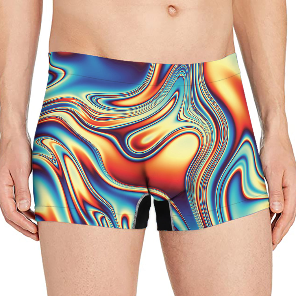Psychedelic Wave Print Men's Boxer Briefs