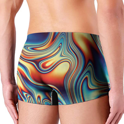 Psychedelic Wave Print Men's Boxer Briefs