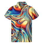 Psychedelic Wave Print Men's Short Sleeve Shirt
