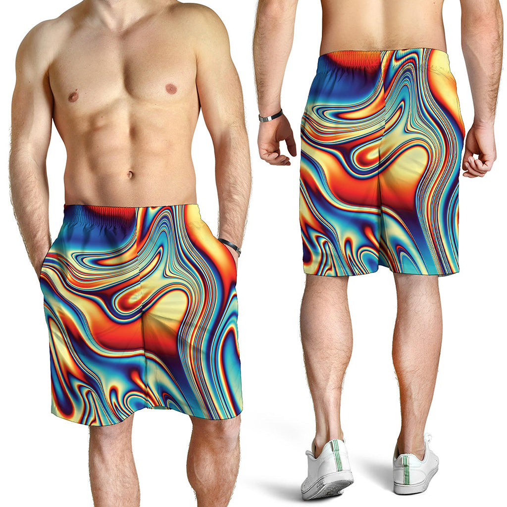 Psychedelic Wave Print Men's Shorts