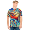 Psychedelic Wave Print Men's T-Shirt