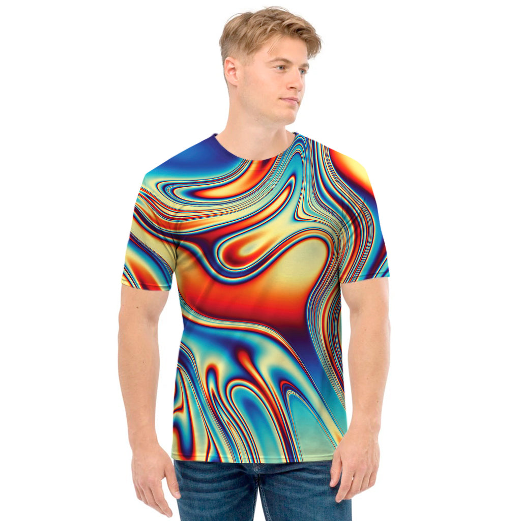 Psychedelic Wave Print Men's T-Shirt