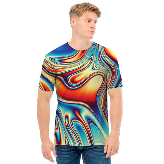 Psychedelic Wave Print Men's T-Shirt