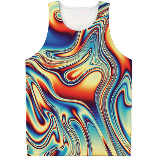 Psychedelic Wave Print Men's Tank Top
