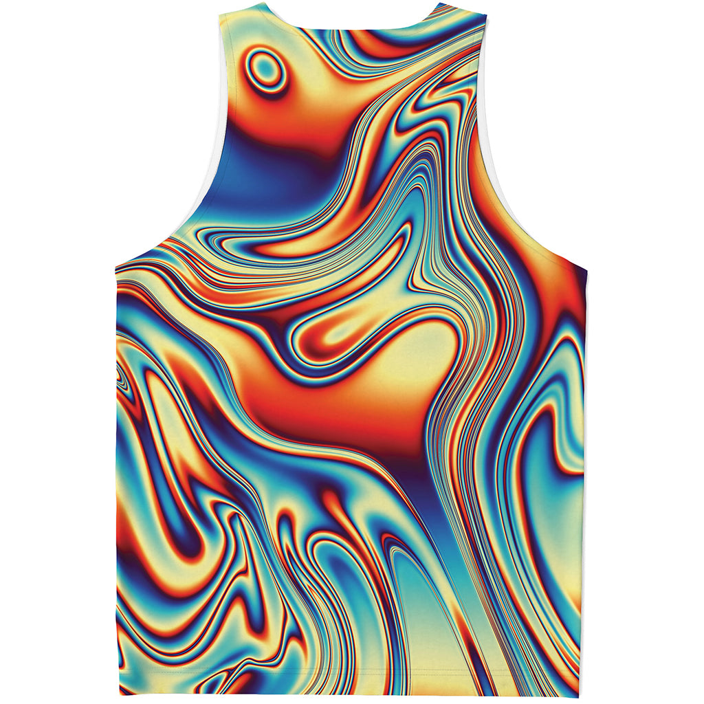 Psychedelic Wave Print Men's Tank Top