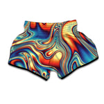 Psychedelic Wave Print Muay Thai Boxing Shorts