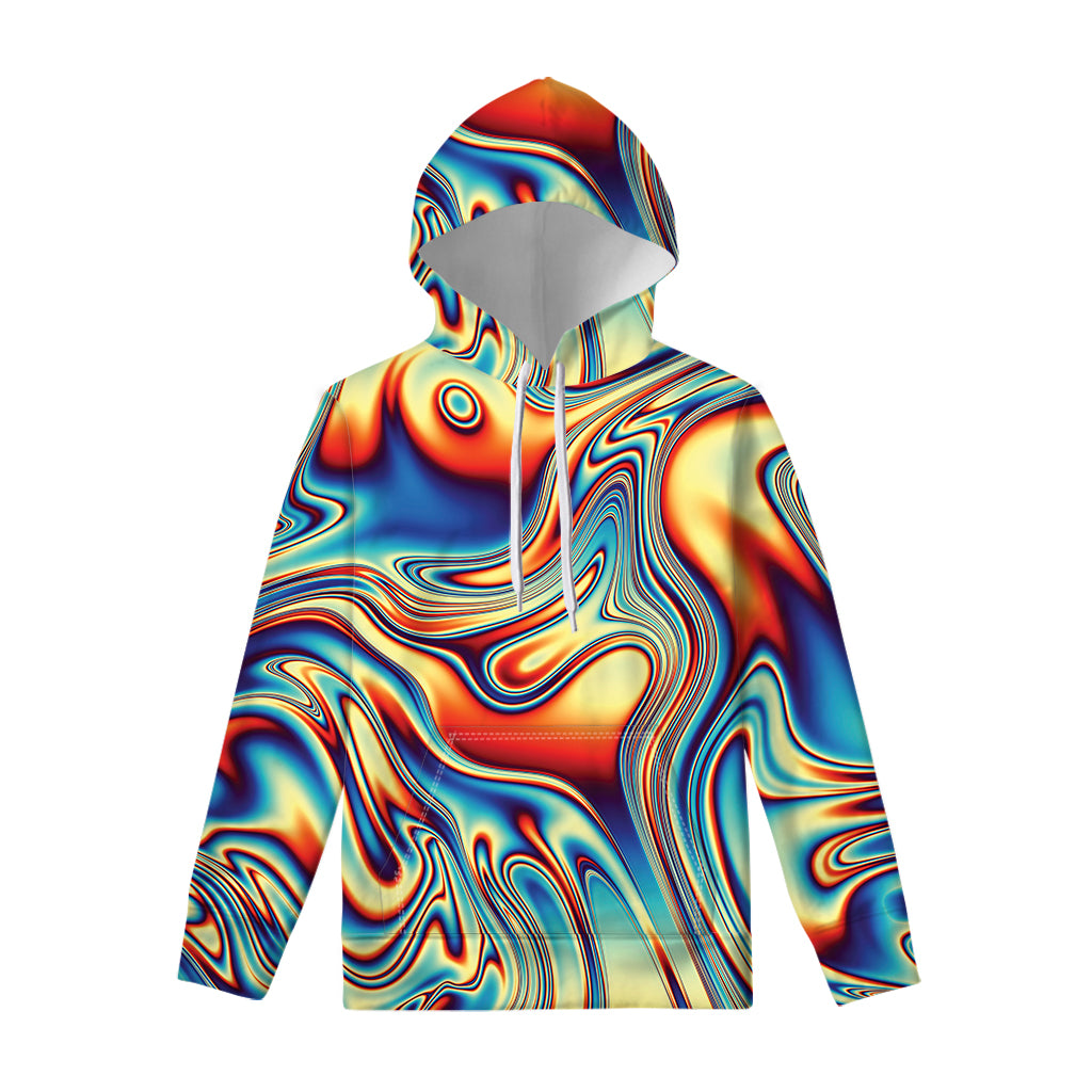 Psychedelic Wave Print Pullover Hoodie