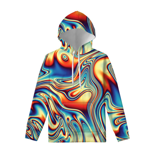 Psychedelic Wave Print Pullover Hoodie