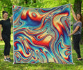 Psychedelic Wave Print Quilt